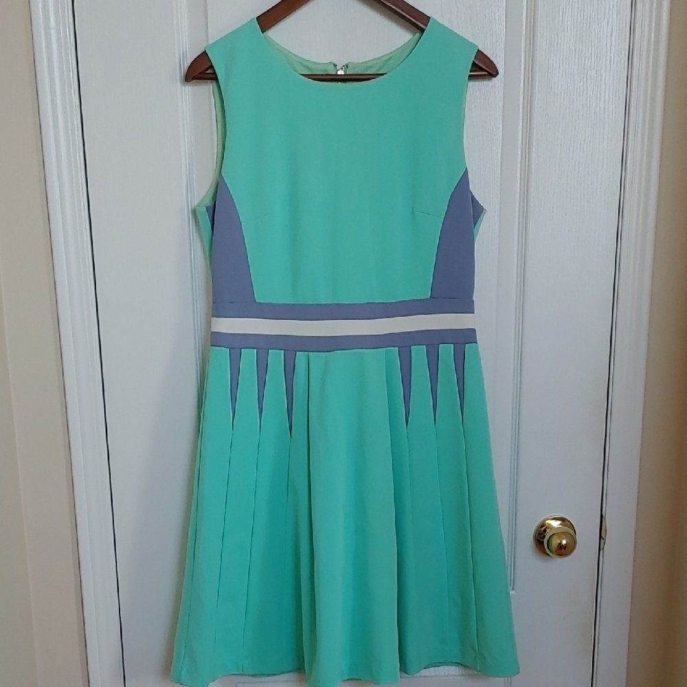 Sleeveless Mint and Gray Dress